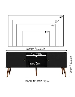 Mueble de tv armable Madesa
