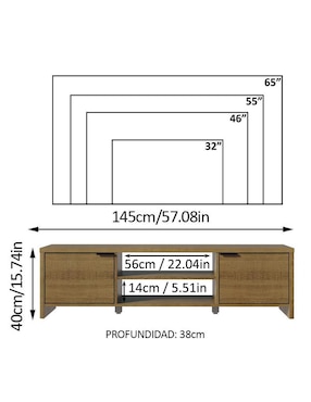 Mueble de tv armable Madesa de MDP