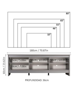 Mueble de tv armable Madesa