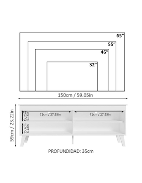 Mueble de tv armable Madesa de MDP