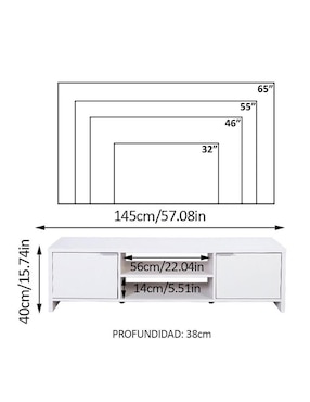 Mueble de tv armable Madesa