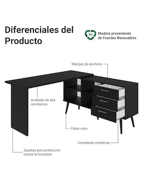 Escritorio armable Madesa de MDP