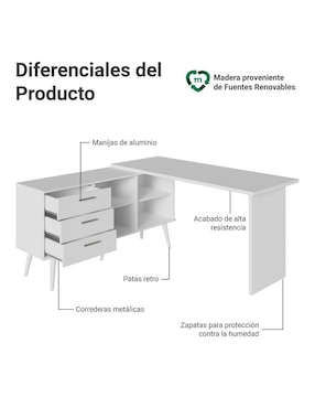 Escritorio armable Lisboa Madesa