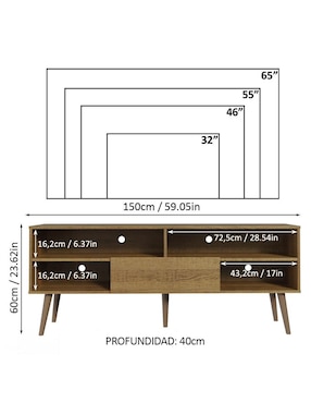 Mueble de tv armable Madesa de MDP