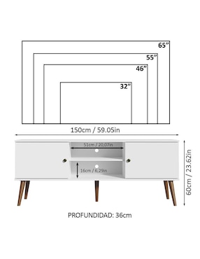Mueble de tv armable Madesa de MDP