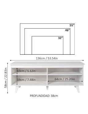 Mueble de tv armable Madesa de MDP