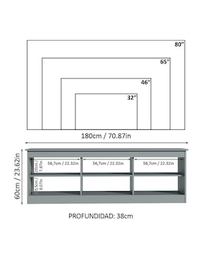 Mueble de tv armable Madesa de MDP
