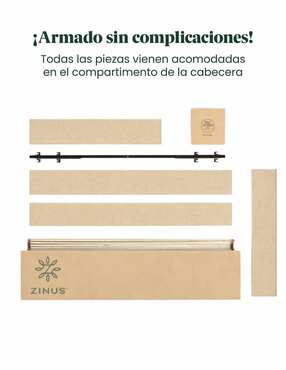 Base para cama armable Curtis Zinus de aglomerado
