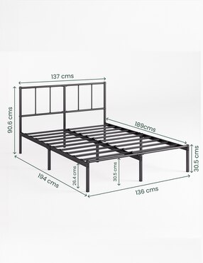 Base para cama armable Florence Zinus de acero inoxidable