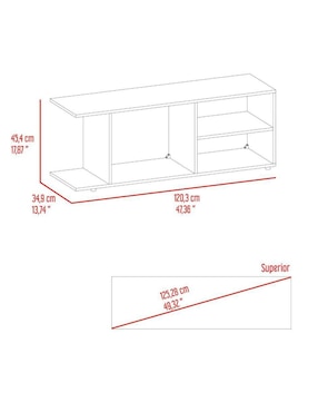 Mueble de TV armable Wood Excelsior de melamina