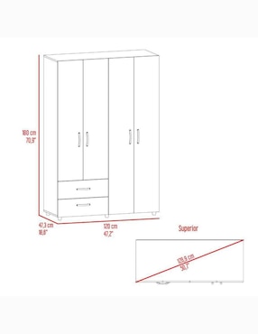 Ropero armable Excelsior Tanker Closet Beige de melamina