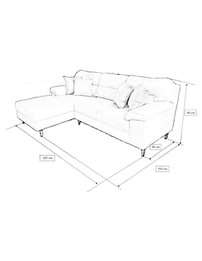 Sala modular izquierda Roma Galo Furniture de tela