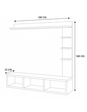 Mueble flotante para TV armable Muebles Hogare de melamina