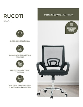 Silla de escritorio Rucoti Drucken de Mesh
