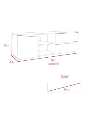 Mueble de tv Obregon Excelsior de melamina