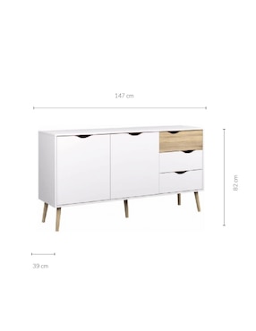 Credenza Nórdica Top Living de aglomerado