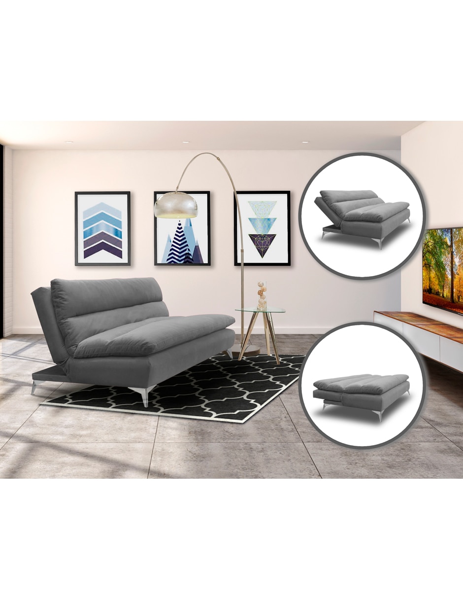 SOFÁ CAMA LOFT MICROFIBRA, GRIS