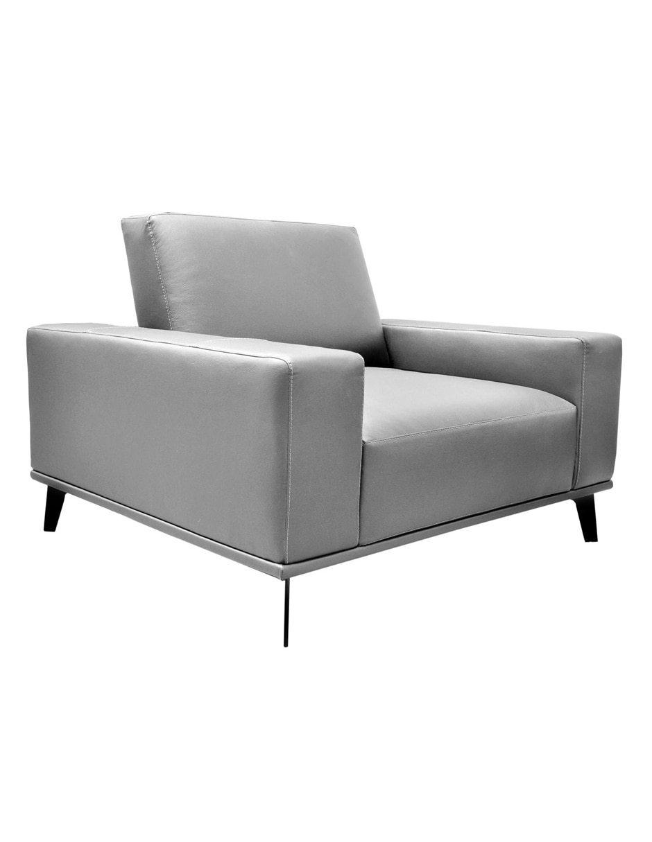 SILLÓN BAGATTI PIEL/VINIL, GRIS