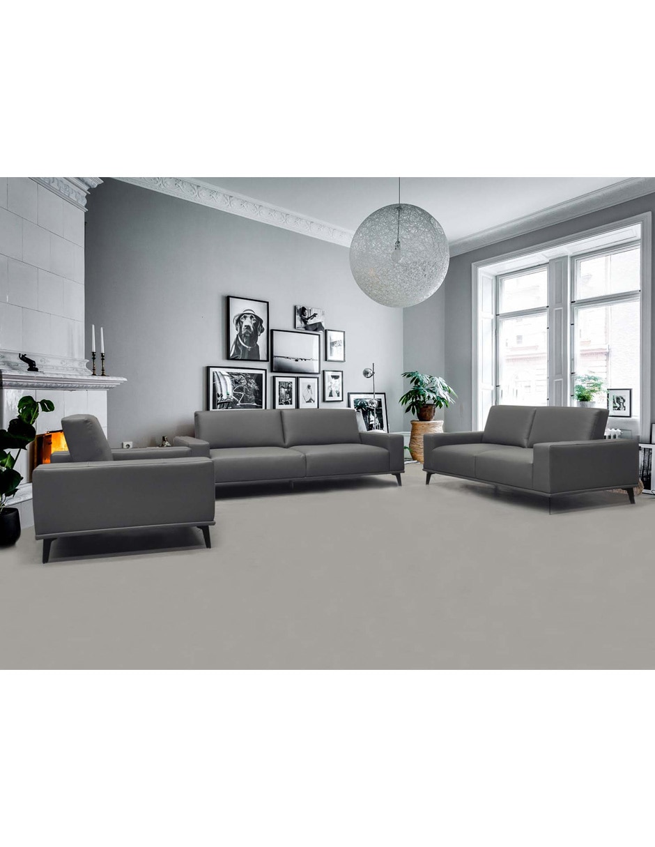 SILLÓN BAGATTI PIEL/VINIL, GRIS
