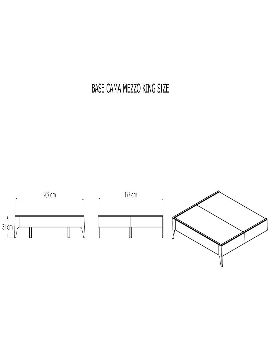 Base para cama Mezzo de madera álamo 3