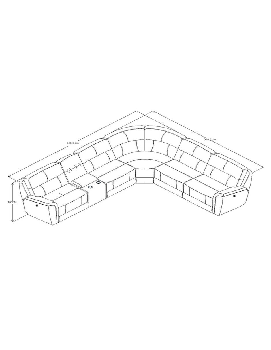 SALA MODULAR ROAD CURVO PIEL/VI, BEIGE