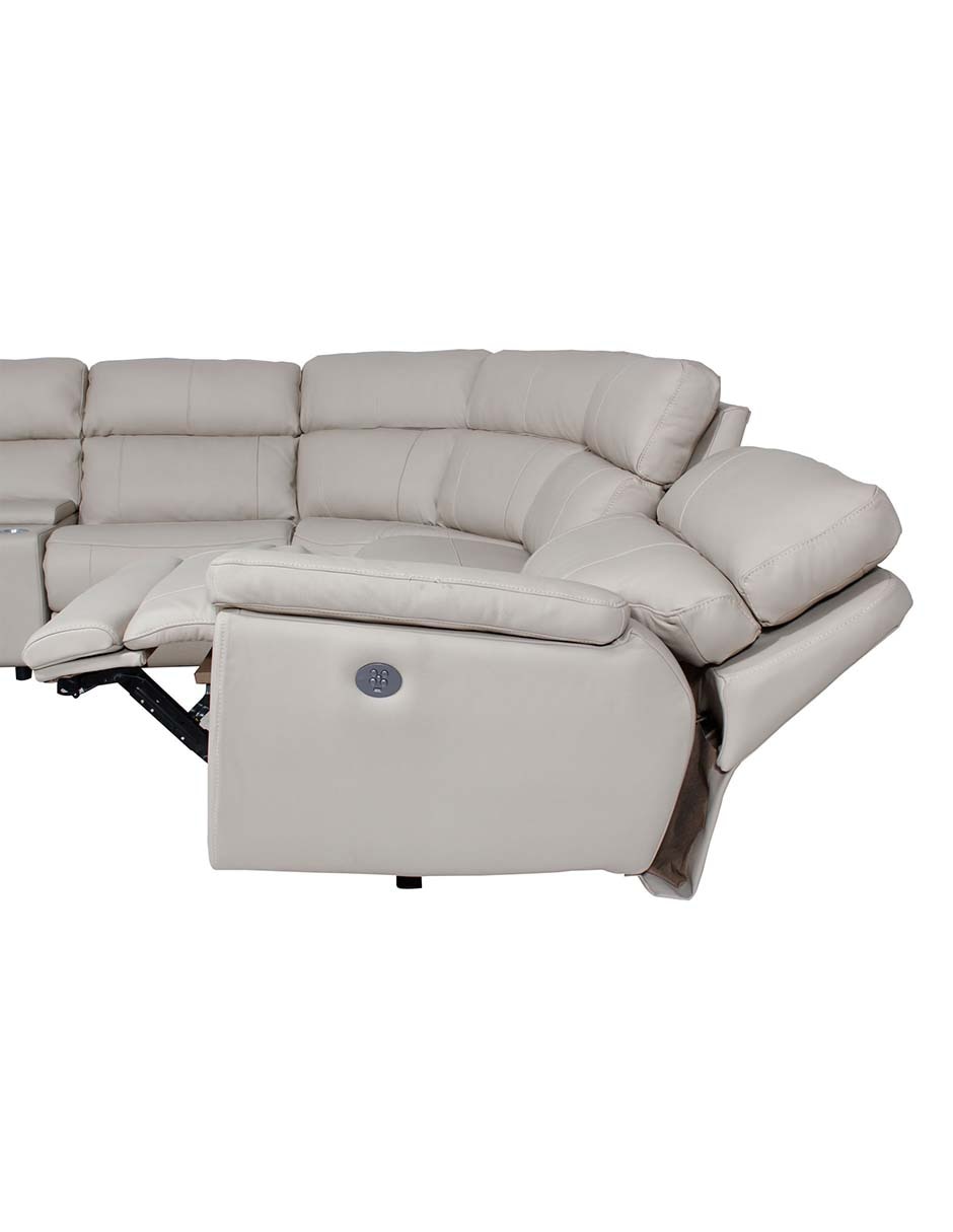 SALA MODULAR ROAD CURVO PIEL/VI, BEIGE