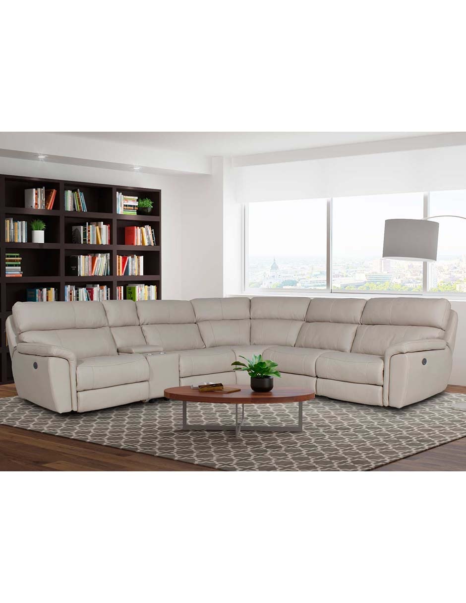 SALA MODULAR ROAD CURVO PIEL/VI, BEIGE