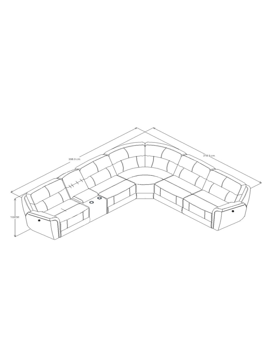 Sala modular Road Curvo de piel y vinil 14