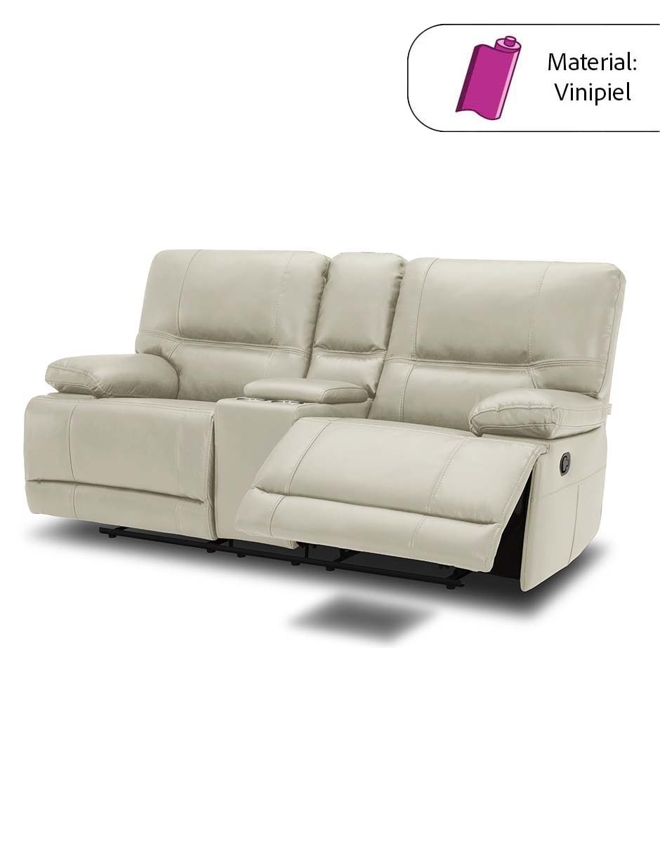 SOFÁ DOBLE MONACO CE VINIPIEL, BEIGE
