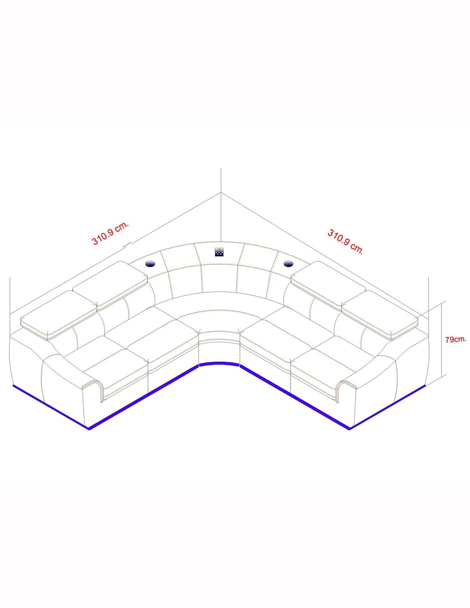 SALA MODULAR MUSIC SILVER, PLATA
