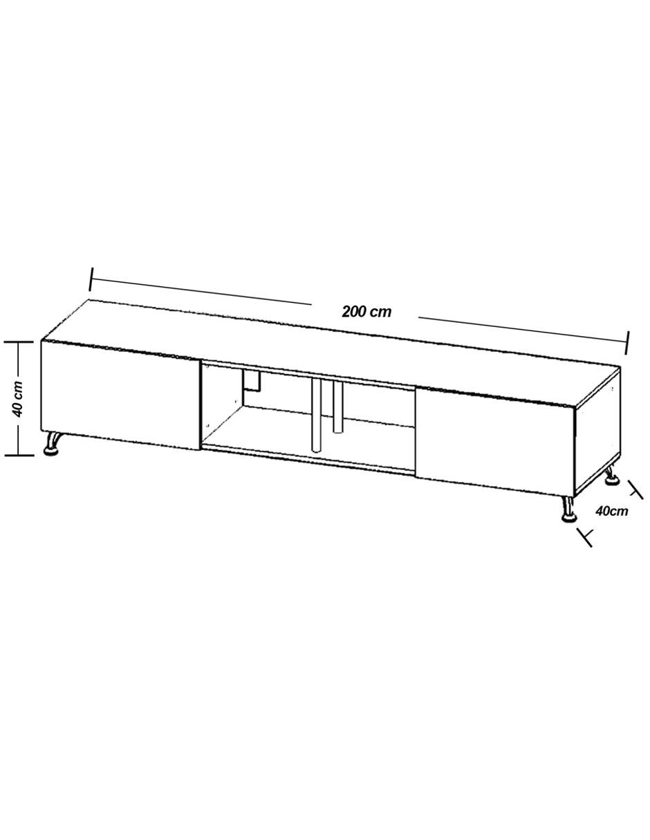 Centro de entretenimiento London 2 m Rustik Wood Mueble para TV de 90 pulgadas 3