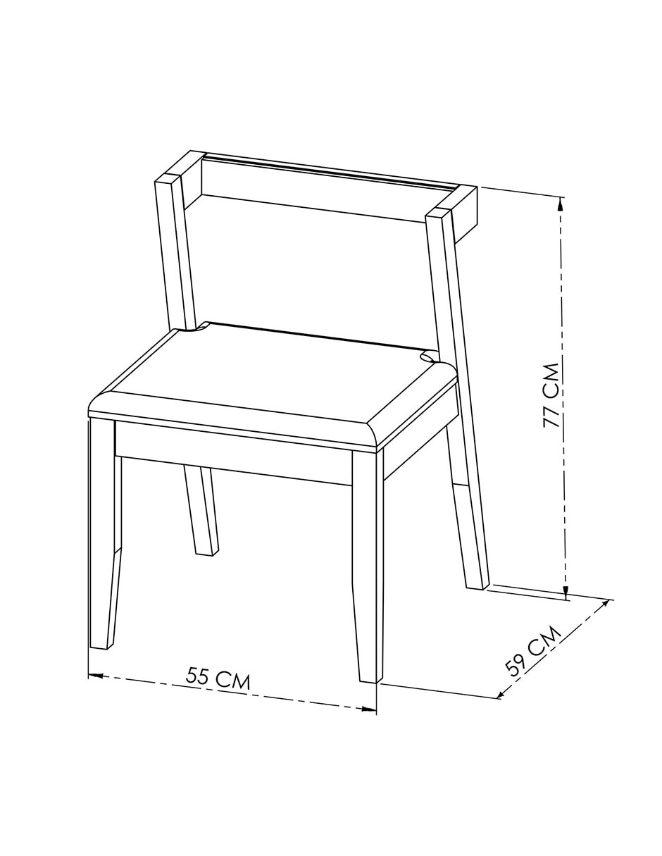Silla Heston de madera y tela 6