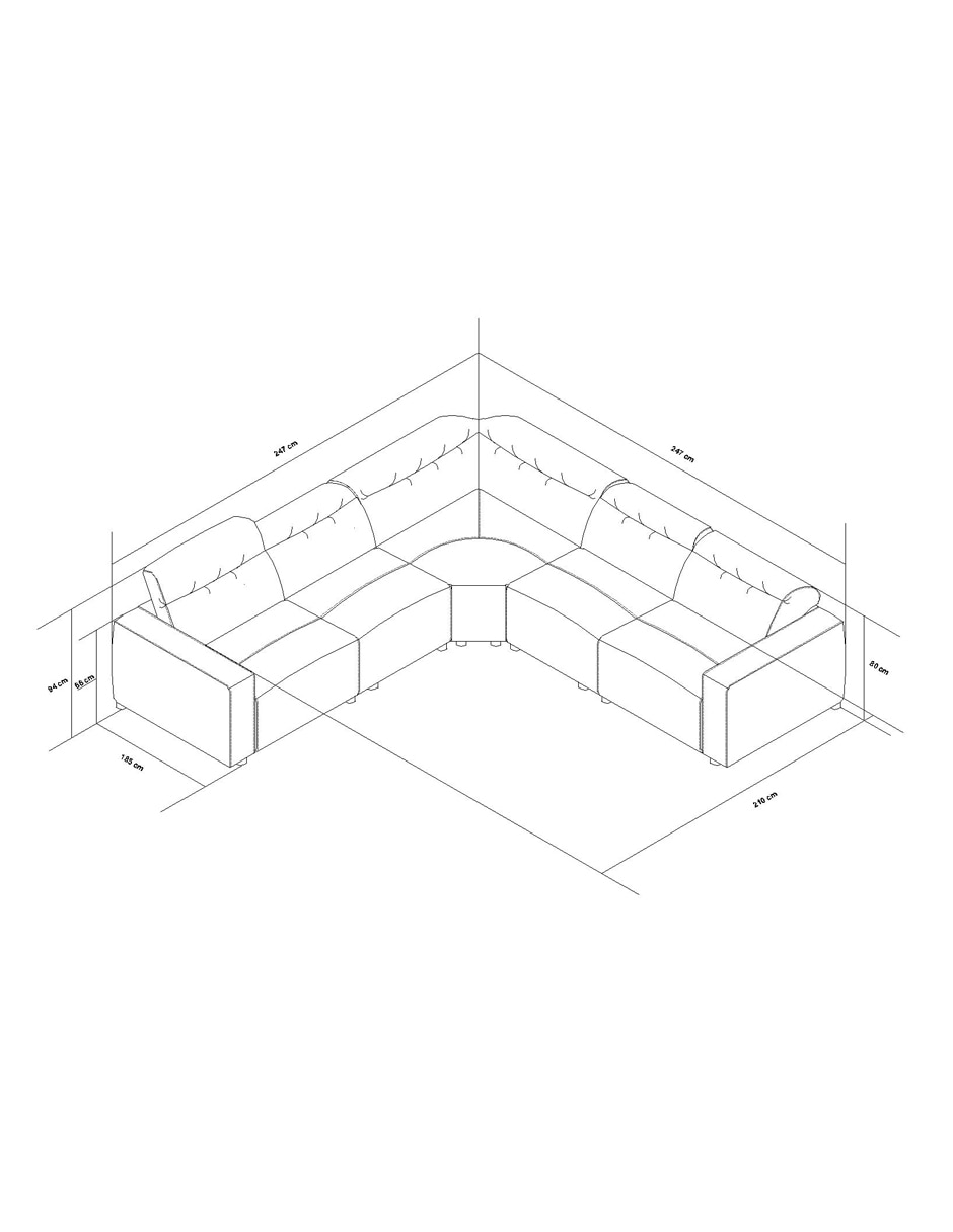 Sala modular Lidia de piel y vinil 12