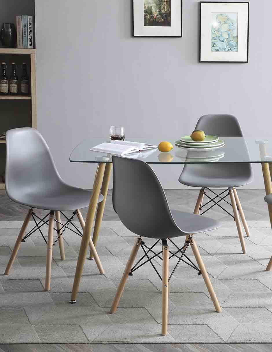 Comedor Munich con 4 sillas Helsinki - Blanco – Tugow