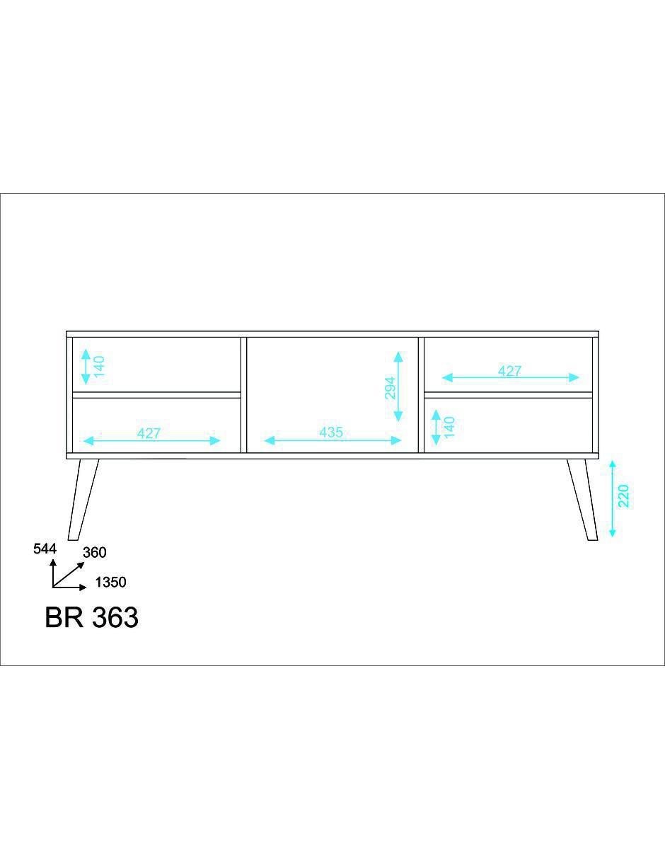 Mueble de tv Stand Roble de 5