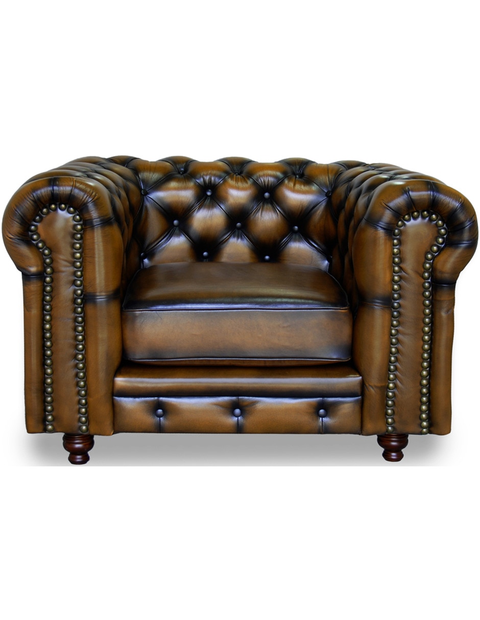 Sillón Chesterfield de piel