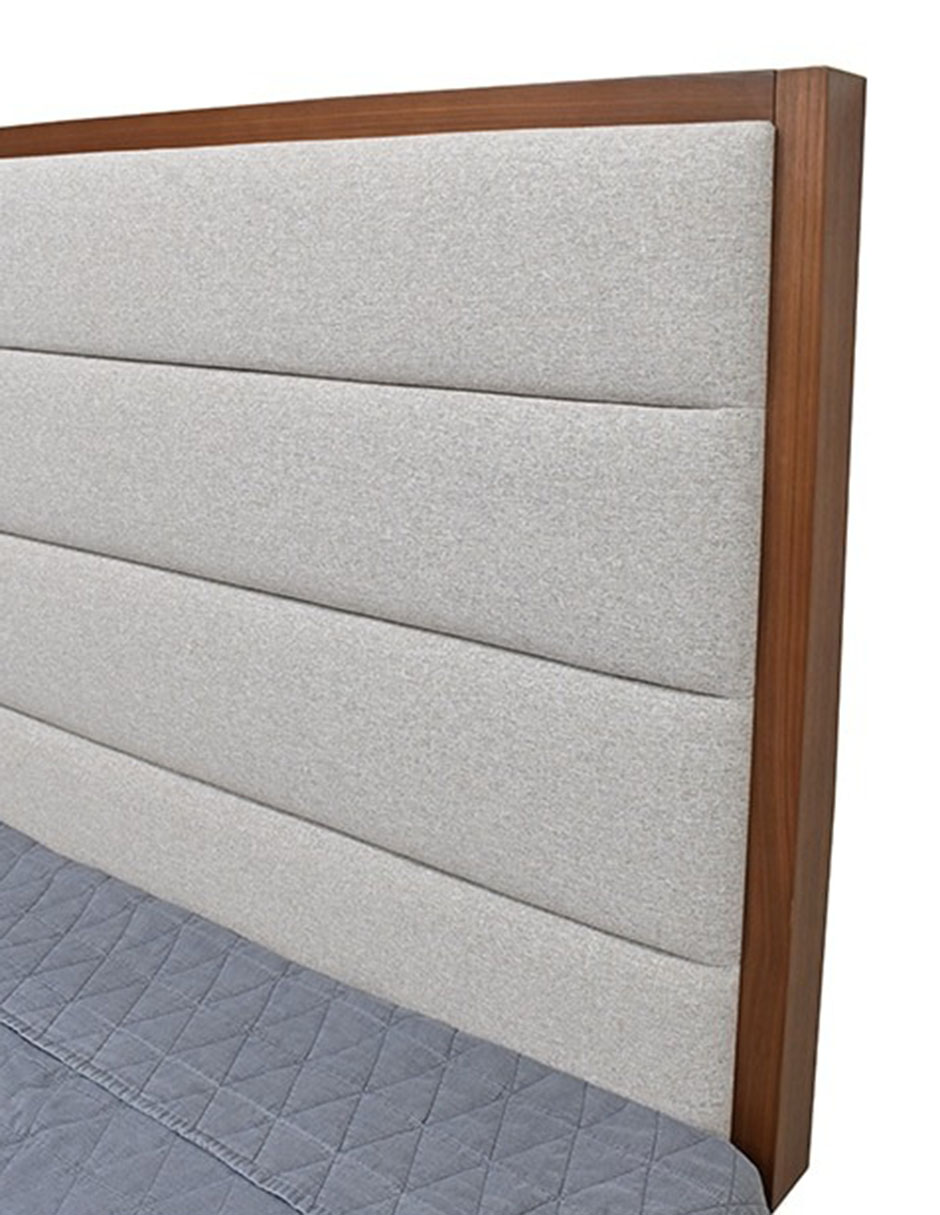 CABECERA MALIBU MADERA, QS, GRIS CLARO