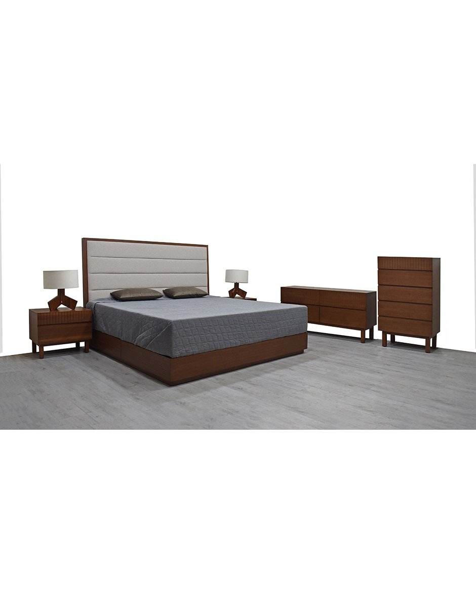 CABECERA MALIBU MADERA, QS, GRIS CLARO