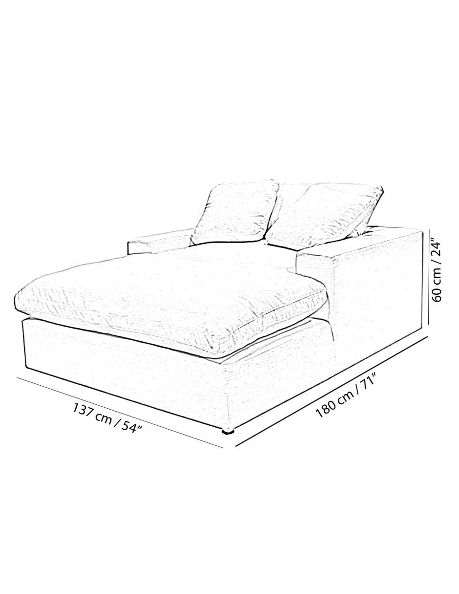 CHAISE BRUNA TELA, GRIS