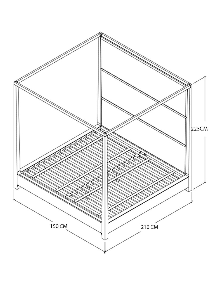 Cama Kassel de madera nogal 4