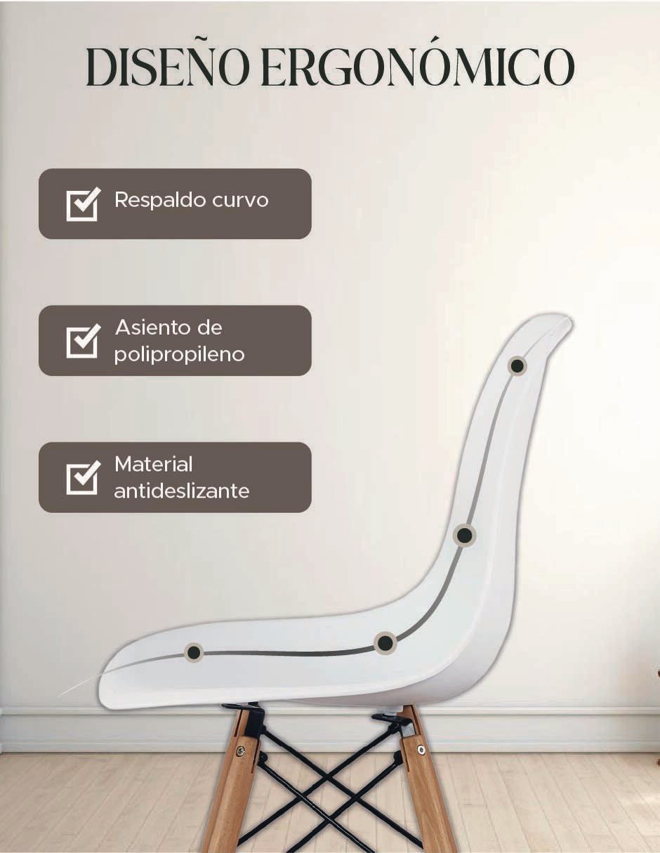 Juego de sillas 4 piezas Nórdica de plástico 4