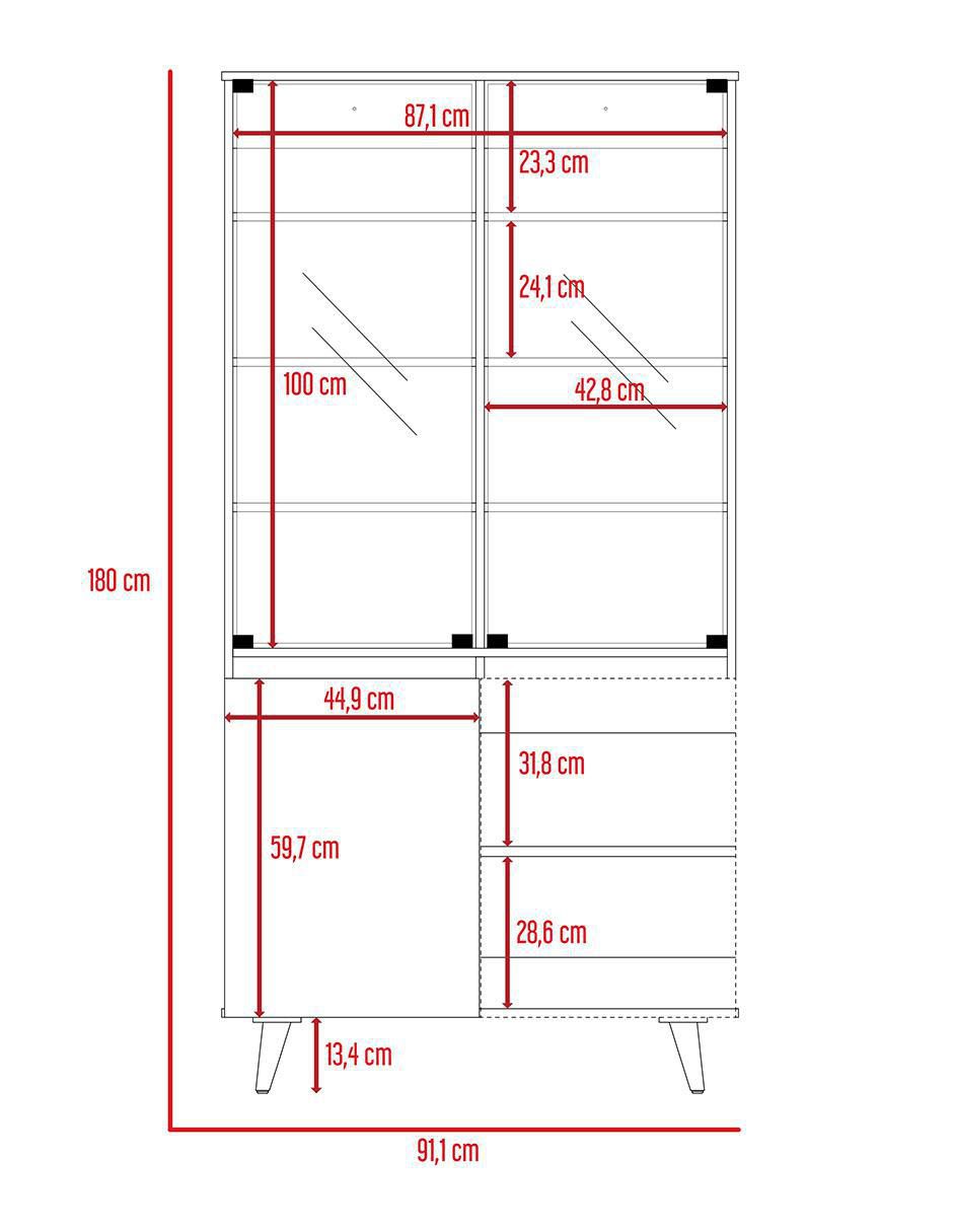 Vitrina Vitrina Salem de MDF 6