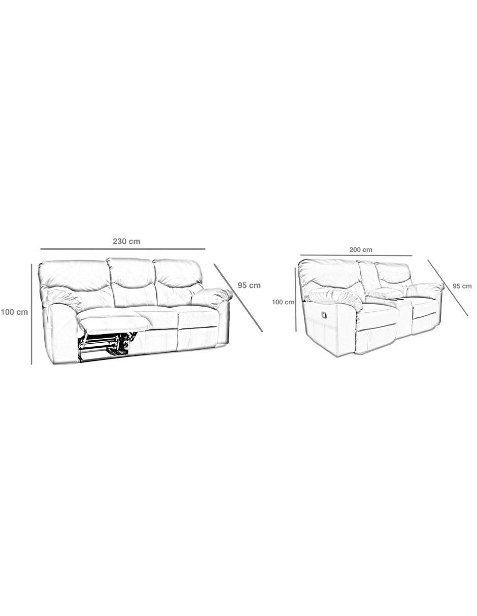 Reclinable Houston de piel y vinil 8