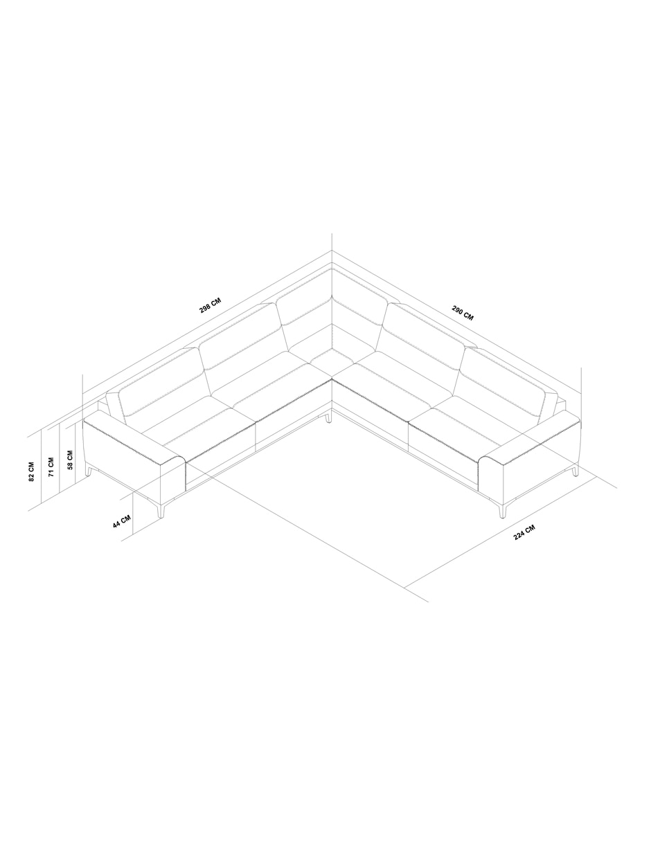 SALA MODULAR 2 BRAZOS ALINA PIE, KHAKI