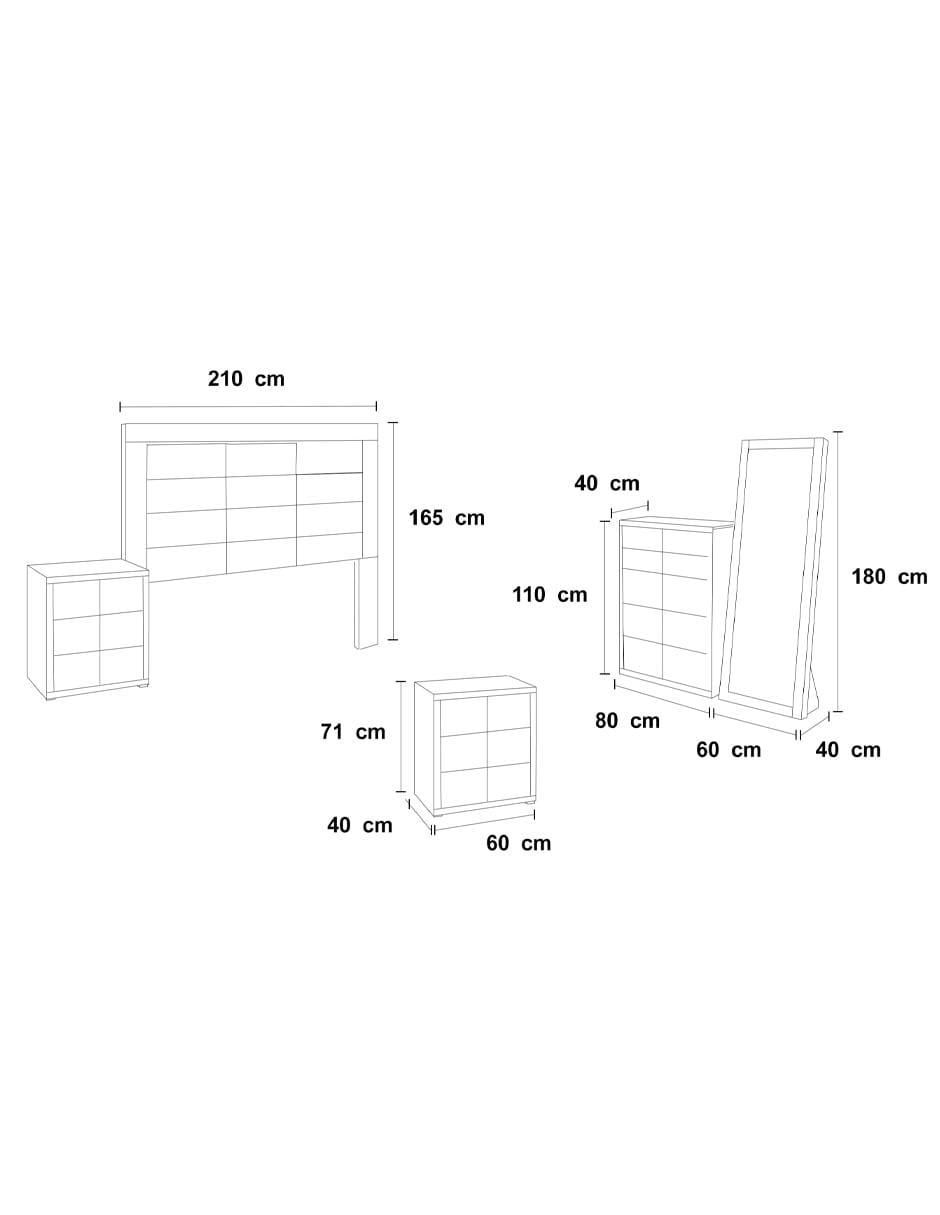 Set Recámara Iroan de MDF 5
