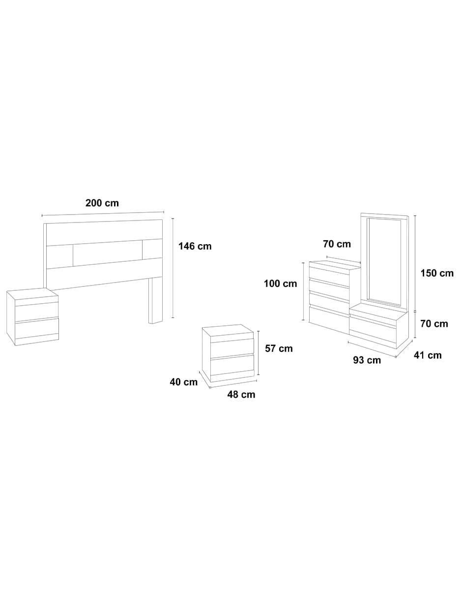 Set Recámara Kisa de MDF 5