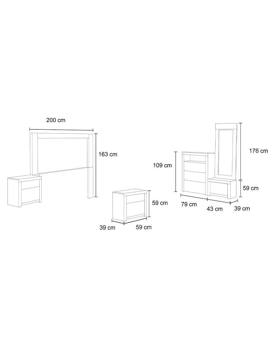 Set Recámara Maleli de MDF 5