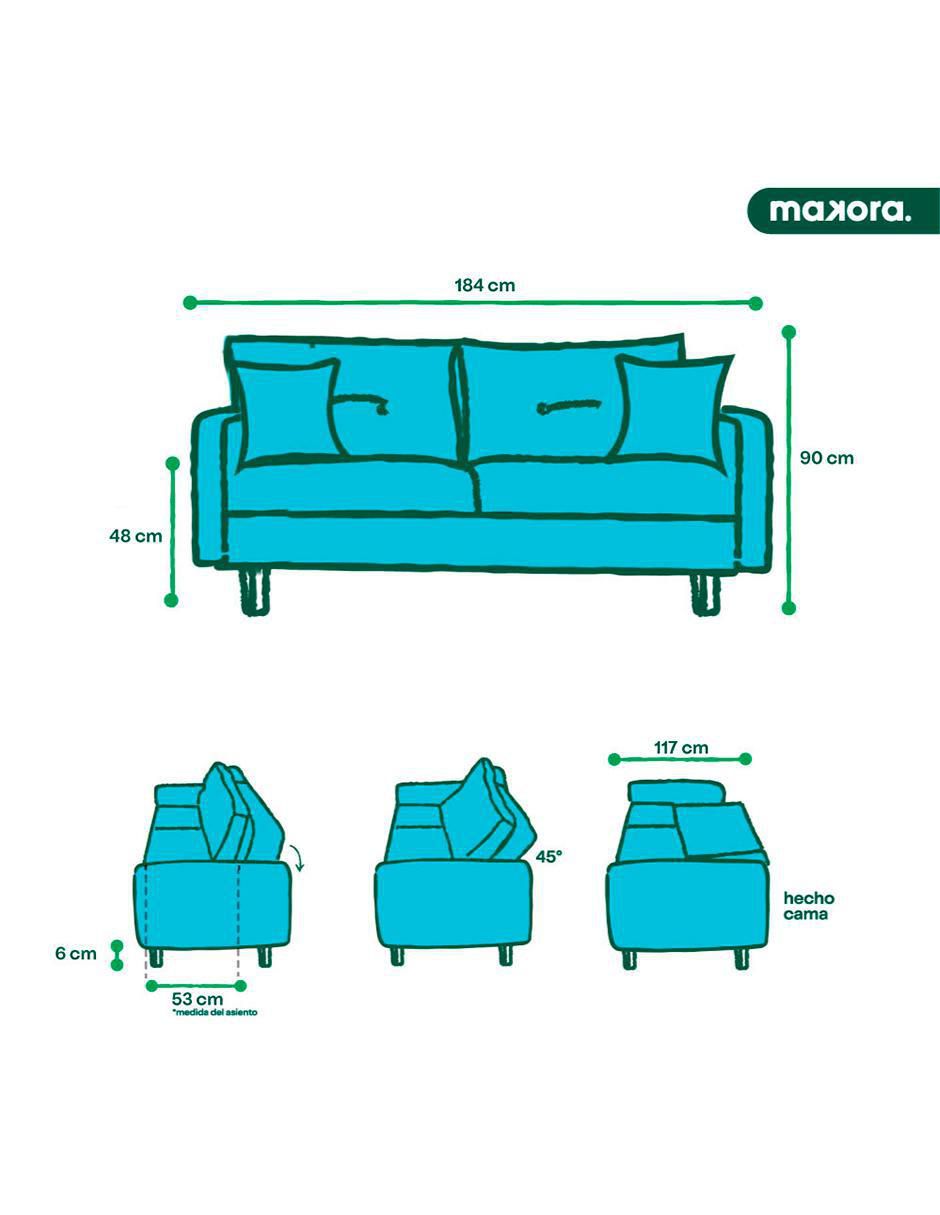 Sofá cama mercury memory foam de velvet 3