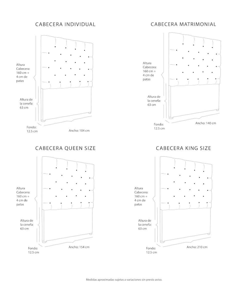 Cabecera Calgary de madera y tela 6