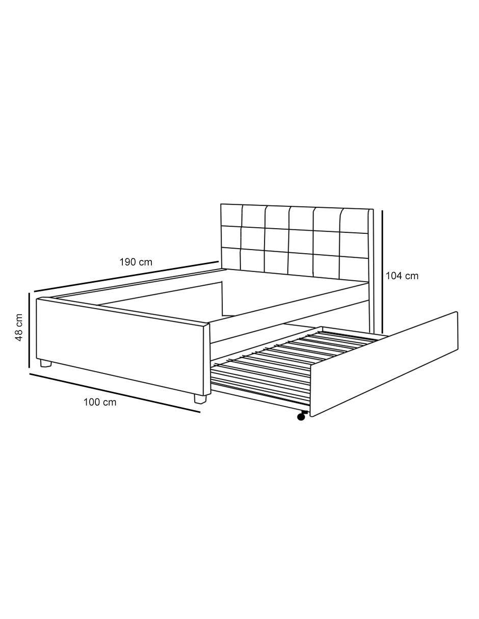 Cama doble de madera individual 3
